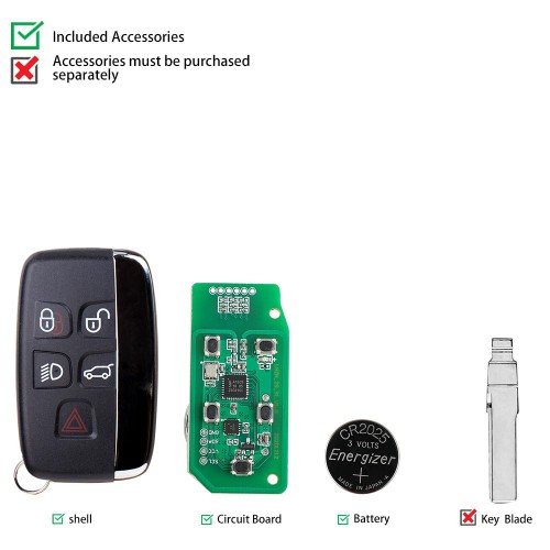 (In Stock) Lonsdor Smart Key for 2015 to 2018 Jaguar Land Rover 315MHz/ 433MHz with Key Shell works with K518ISE K518S