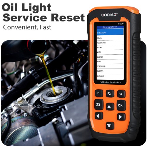 GODIAG GD201 Professional OBDII All-makes Full System Diagnostic Tool with 29 Service DPF ABS Airbag Oil Light Reset