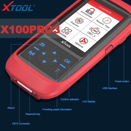 XTOOL X100 PRO3 Auto Key Programmer Add 7 Special Functions ABS, TPS, EPB, SAS, Oil reset, eps and Throttle Relearn Than X100 PRO2