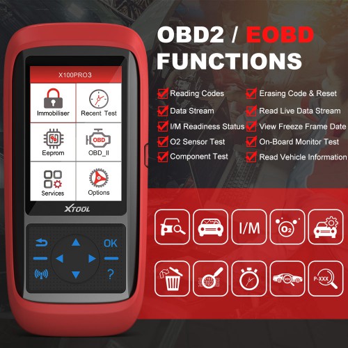 XTOOL X100 PRO3 Auto Key Programmer Add 7 Special Functions ABS, TPS, EPB, SAS, Oil reset, eps and Throttle Relearn Than X100 PRO2