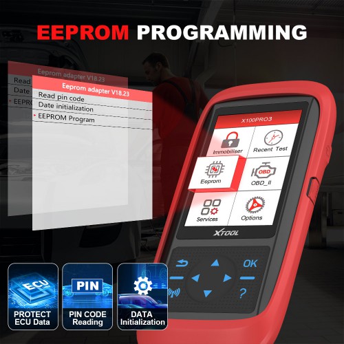 XTOOL X100 PRO3 Auto Key Programmer Add 7 Special Functions ABS, TPS, EPB, SAS, Oil reset, eps and Throttle Relearn Than X100 PRO2