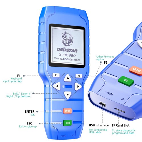 OBDSTAR X-100 PRO Key Programmer (C+D) Type for IMMO+Odometer+OBD Software Get Free PIC and EEPROM 2-in-1 Adapter