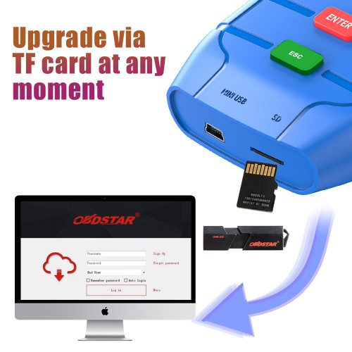 OBDSTAR X-100 PRO Key Programmer (C+D) Type for IMMO+Odometer+OBD Software Get Free PIC and EEPROM 2-in-1 Adapter