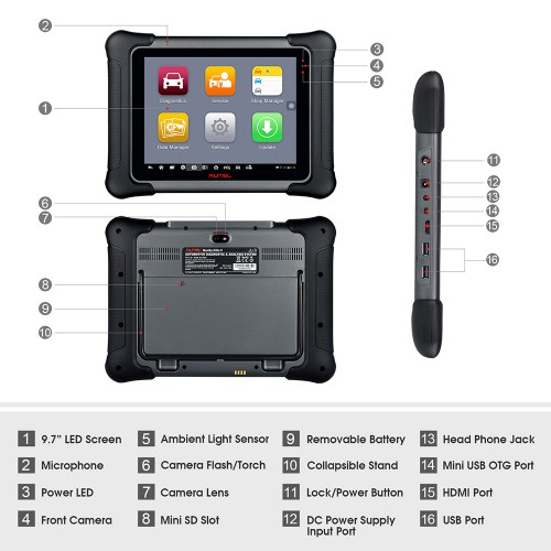 Autel Maxisys Elite II Bi-Directional Diagnostic Scanner with J2534 ECU Programming Support 38+ Service Functions