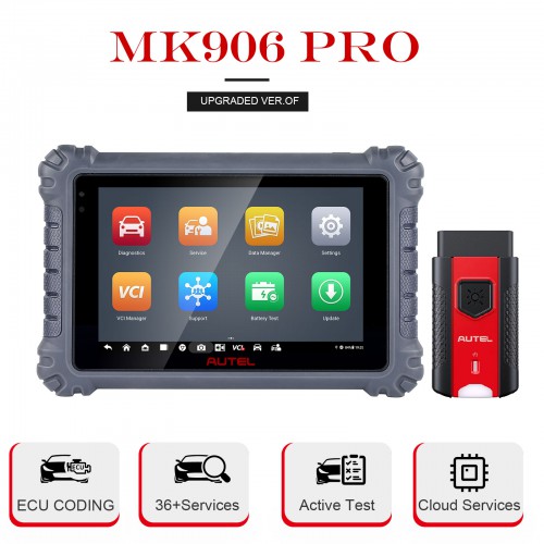 [Multi-language] Autel MaxiCOM MK906 Pro with 8 Inch Bi-Directional All Systems Diagnosis ECU Coding, 36+ Service Active Test,  AutoAuth Access