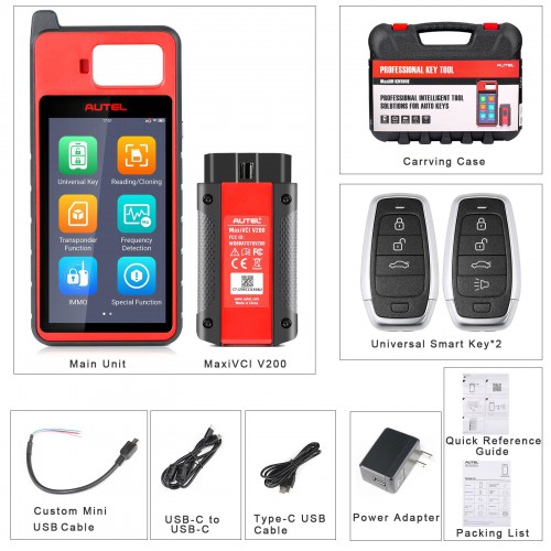 2024 Autel MaxiIM KM100 KM100E Universal Key Generator Kit with PLC 200 IMMO Learning Via OBD Lifetime Free Update Support Toyota 8A all keys lost