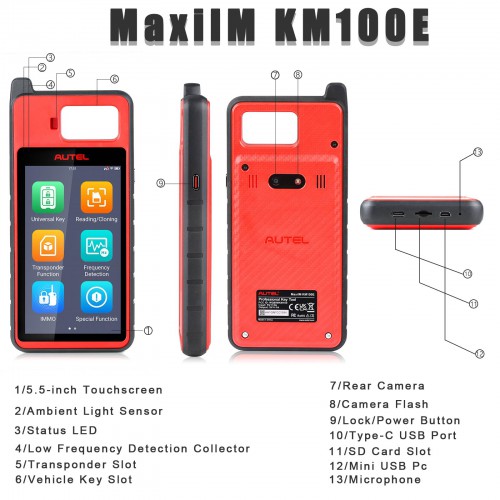 2024 Autel MaxiIM KM100 KM100E Universal Key Generator Kit with PLC 200 IMMO Learning Via OBD Lifetime Free Update Support Toyota 8A all keys lost