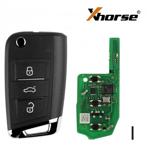 (EU Ship) Hot XHORSE XEMQB1EN Super Remote Key MQB Style 3 Buttons Built-in Super Chip English Version 5pcs/lot (Super Remote Key)