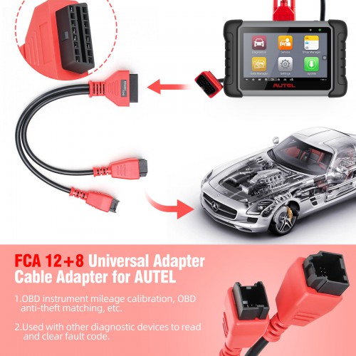 [Ship from US No Tax] FCA 12+8 Universal Adapter Cable works with OBDSTAR/ Autel/ Launch X431 V etc