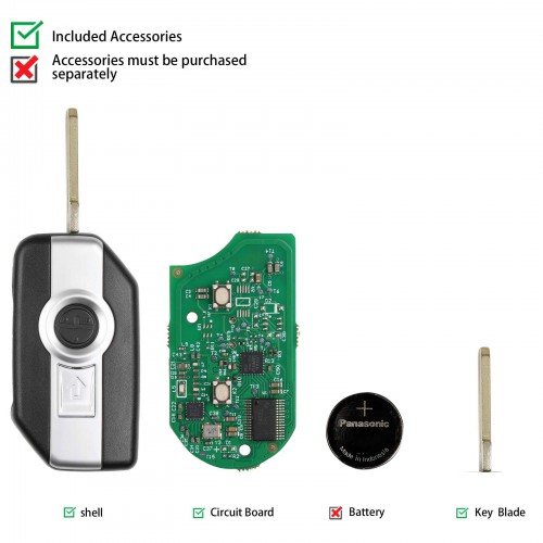 BMW Motorcycle Smart Card Key 8A Chip 2 Buttons