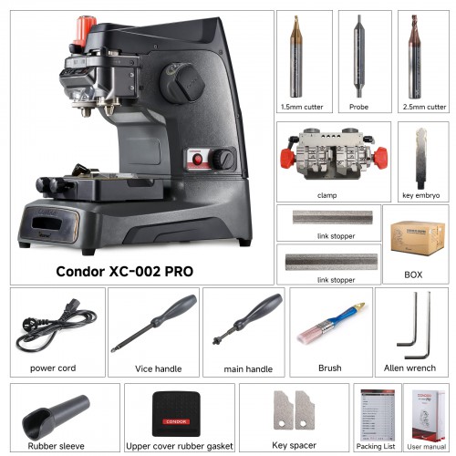 2024 XHORSE Condor XC-002 PRO XC002 Manual Key Cutting Machine PN: XC02P0 Optimized Performance Ultra-high Precision Duplication