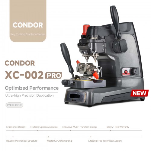 2024 XHORSE Condor XC-002 PRO XC002 Manual Key Cutting Machine PN: XC02P0 Optimized Performance Ultra-high Precision Duplication