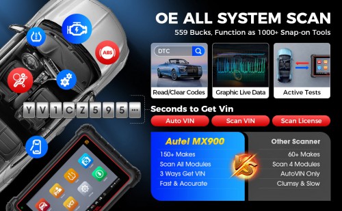 2024 Autel MaxiCOM MK900 Scanner 40+ Service, 3000+ Active Tests, All System Diagnose, FCA Autoauth & SGW DoIP & CAN-FD Up Ver. of MK808Z, MK808BT PRO