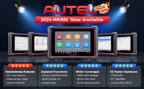 2024 Autel MaxiCOM MK900 Scanner 40+ Service, 3000+ Active Tests, All System Diagnose, FCA Autoauth & SGW DoIP & CAN-FD Up Ver. of MK808Z, MK808BT PRO