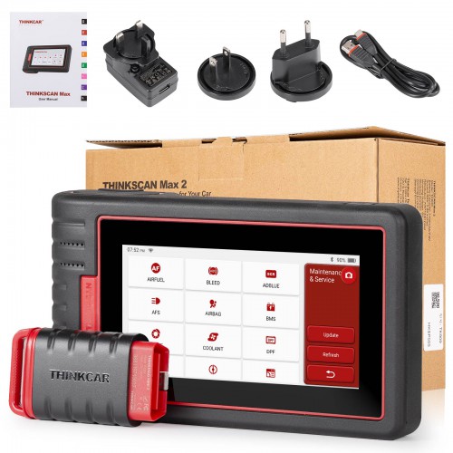 2024 THINKCAR ThinkScan Max 2 Full System Diagnostic with CAN-FD, FCA AutoAuth 28+ Resets, IMMO/ABS Bleeding/Crankshaft Relearn Lifetime Free Update