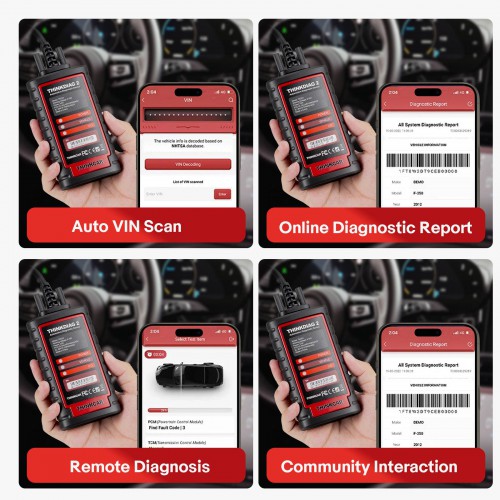 2024 THINKCAR Thinkdiag 2 All System Bidirectional Control for iOS & Android, Bluetooth with CAN-FD, AutoVIN 15+ Reset Functions, ECU Coding