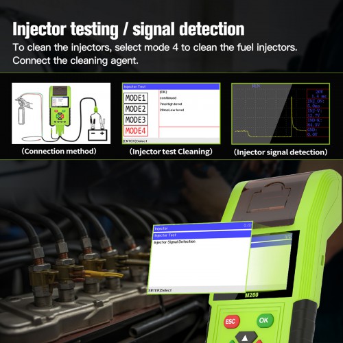 JDiag M200 Handheld Motorcycle Diagnostic Tool, Dual System Motorcycle Tester + Professional Battery Tester Full Version