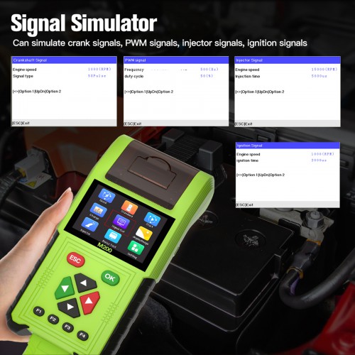 JDiag M200 Handheld Motorcycle Diagnostic Tool, Dual System Motorcycle Tester + Professional Battery Tester Full Version