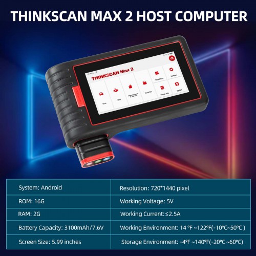 THINKCAR ThinkScan MAX All System Car Diagnostic Scan Tool OBD2 Scanner with 28 Maintenance Functions Lifetime Free Update