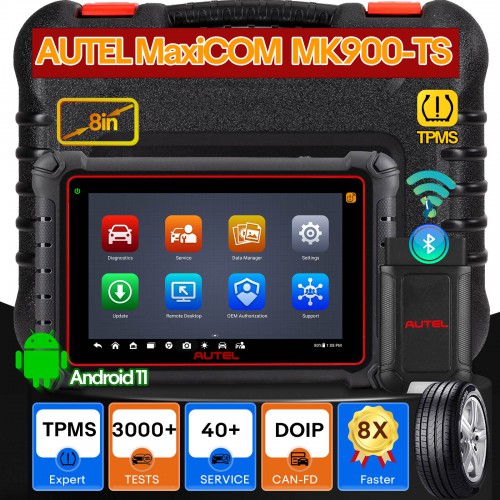 2024 Autel MaxiCOM MK900TS MK900-TS Wireless TPMS Diagnostic Tool with Android 11.0 OS Support DoIP/CAN FD Protocols Up of MS906TS MK808S-TS MX808S-TS