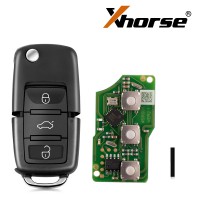 (US/EU Ship) Xhorse XKB501EN Volkswagen B5 Type Wire Remote Key 3 Buttons 5pcs/lot