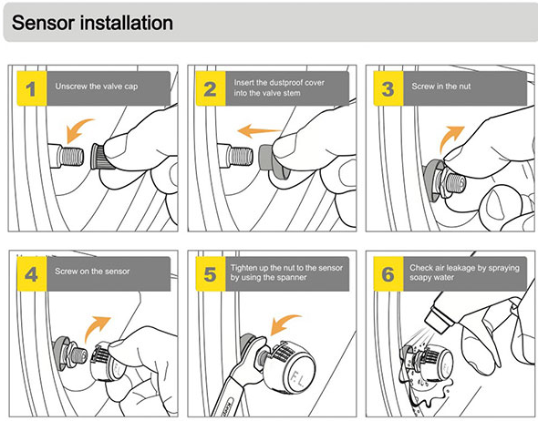 kolsol tpms ts61 Sensor Installation Instruction