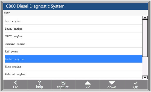 System selection interface